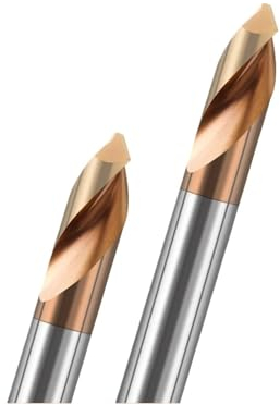 Fasenfräser Werkzeuge HRC55 Punktwinkel 90 Grad Punktfräser for Bearbeiten von Löchern Anfaswerkzeug Beschichtetes Wolframkarbid-Fräsen(10,5xD5x100Lx90R)