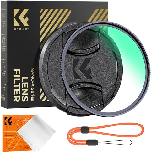 K&F CONCEPT 82MM UV Filter - HD Ultraviolet Filters Scratch-resistant Lens Protector Protection Filters with Lens Cap Cleaning Cloth for DSLR Cameras (Nano-X Series)