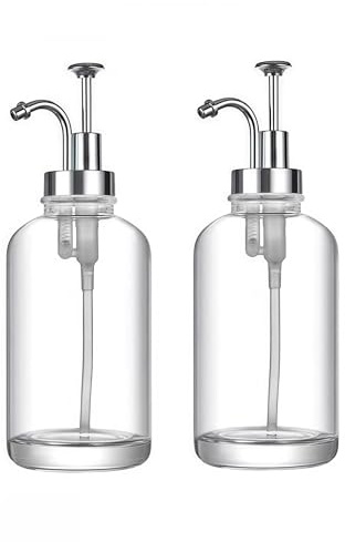 2 Pack Coffee Syrup Pump Dispenser, Silver