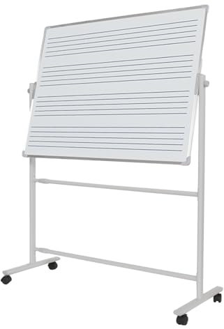 Mobiles Whiteboard, doppelseitig, mobil, Winkel und Höhe verstellbar, trocken abwischbare Notentafel für den kreativen Unterricht zu Hause in der Schule (60 x 90 cm)