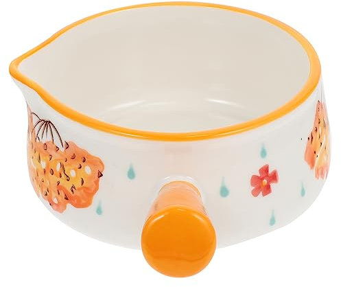 FUNOMOCYA Pentola Antiaderente in per Latte e Pappe Piatto per Induzione Manico Ergonomico 1 Pezzo per Piccole Porzioni Utensile da Cucina Multifunzionale