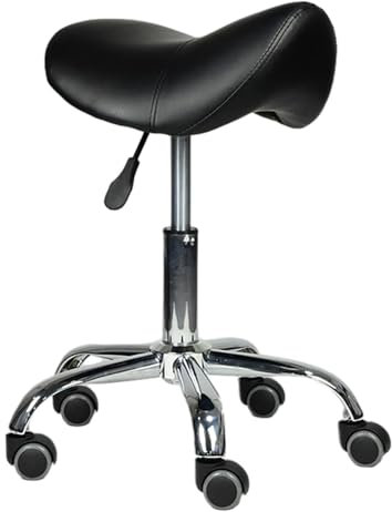 JAVYPPT Schwerlast-Sattelhocker, Rollstuhl for die Küchentheke, um 360° drehbarer, hydraulischer Büro-Sattelstuhl for Friseure, optionale Höhenverstellung(Adjusable 43-55cm)