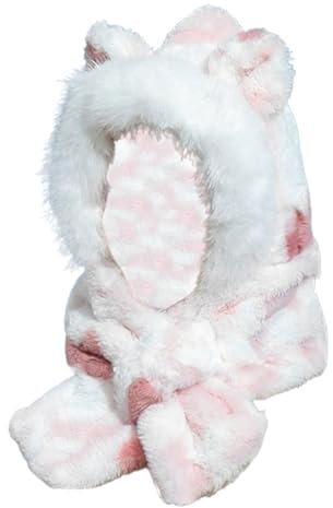 Winddichter Kapuzenschal, Kapuzenschal-Mütze | Niedliche Ohr-Damen-Wintermützen - Mit Plüsch gefütterte, winddichte Beanie-Mütze, Halsmanschetten mit Ohrenklappen, Ausrüstung für kaltes Wetter zum Ein