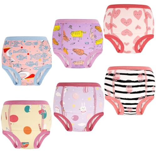 MOEMOE BABY Pantalones de entrenamiento para bebé, 8 unidad, entrenamiento de orinal calzoncillos para niños de Ragazze 4 años