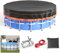 Poolabdeckung Rund 254cm, 8ft Lagertank Poolabdeckung mit Kordelzug Whirlpool Abdeckung Schwimmbad Wasserdicht Staubdicht Waschbar Oxford-Gewebe, Stabilität Einfache Installation Schwarz