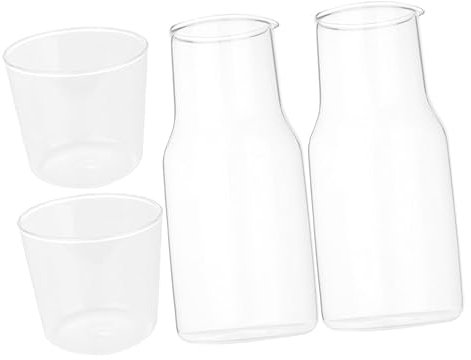 PRETYZOOM Lot De 2 Carafes À Eau En Verre Pour Table De Chevet Ensemble De Carafes Pour Jus Thé Glacé