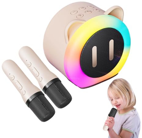 Micrófonos x 2 Unidades - Máquina Karaoke para Adultos, Máquina de Karaoke | con 2 micrófonos | Iluminación de iluminación con 2 micrófonos inalámbricos, iluminación inalámbrica