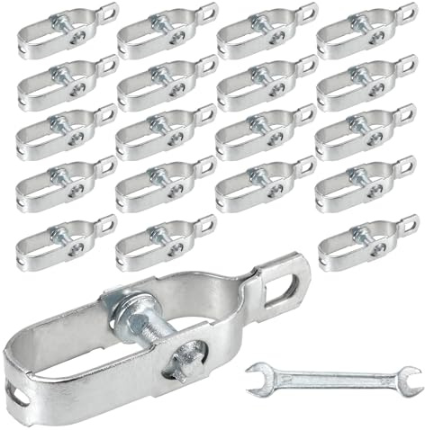HEIYUET 20 tensores de alambre galvanizados de 98 mm, tensor de valla de alambre con una llave de rosca, tensor de malla de alambre para jardín, valla de sauce, tendedero