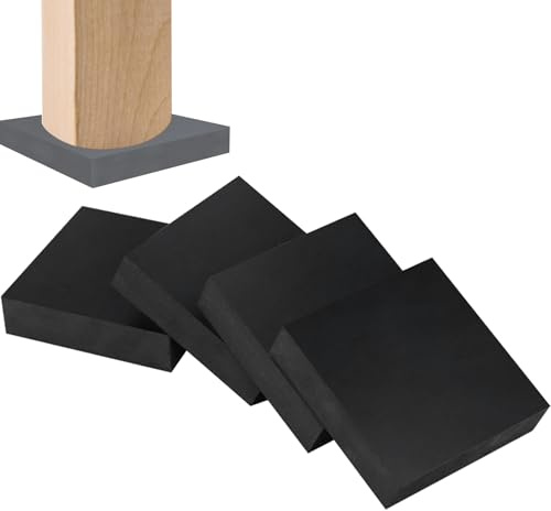 4Pcs BMYUK Rubber Anti-Vibration Pads 50 * 50 * 10mm Furniture Pads Non-Slip Floor Protector Pad for HVAC Air Conditioner Air Compressor Washer Dryer