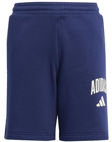 adidas Unisex - Bambini e Ragazzi Seasonals Collegiate Typography Short, Dark Blue/Off White, 13-14 Years