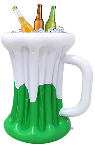 Aufblasbarer Bierkühler Eimer, Bierglas Forme Aufblasbarer Eiskübel PVC Aufblasbarern Biereimer Getränkekühler für Sommerpartys, Strande, Pool & BBQ, Partyzubehör, 47x39x53cm