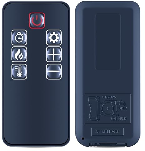 TCNOUMT Replacement Remote Control Compatible with Classic Fire 53967 Electric Fireplace Quartz Space Heater FR131XD FR794XD