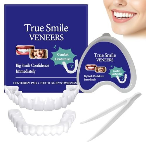 Veneers Zähne zum Aufstecken, Zahnprothesen, Zähne zum Aufstecken Eignet Sich zum Abdecken von Schiefen, Verfärbten, Fehlenden Oder Gesprungenen Zähnen.
