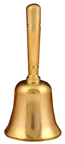 Kichvoe Campanello per Cena: Campanello a Mano con Suono Forte - Piccolo Vintage in Metallo con Maniglia per Matrimoni, aule, Anziani, Servizio di ristorazione, Allarme