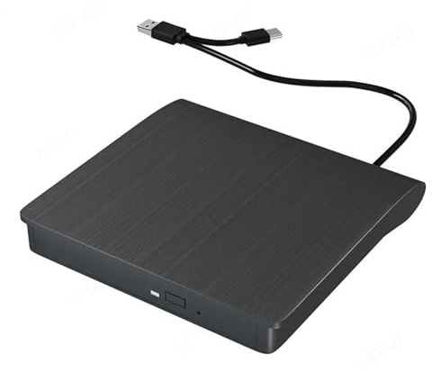 AYJYZHIAG Unidad de DVD Externa USB 3.0 Tipo C, Unidad óptica, Reproductor CD/DVD-RW, Grabador/Lector for Ordenador portátil y Windows