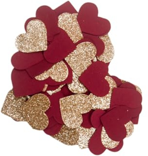 GARIOUANS 60 Stück Herzkonfetti aus Sicherem Material Glitzerndes Partyherz Konfetti in Rosa und Gold für Hochzeitsdekoration Geburtstags und Festtagsfeiern Zufällige Farbe Zufällige Farbe