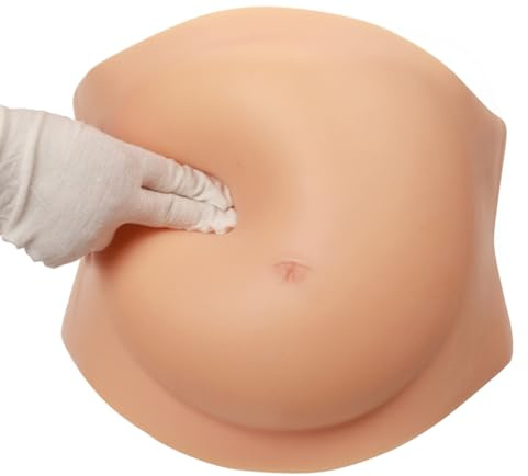 Prank Silikon Gravid Belly | Fake Graviditetsdräkt Prop | Realistisk klocka för praktiska skämt | Adjustable Soft Silicone Bellys for Party Roll Play Home Office Cosplay Photography Stage Performance