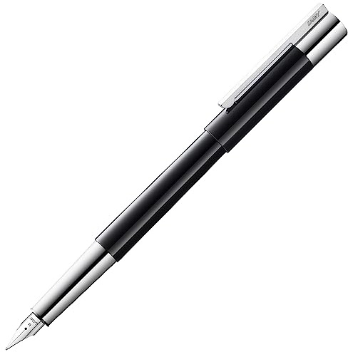 LAMY scala Füllhalter 079 - Füller mit polierter Glanzlackveredelung in der Farbe Schwarz / 14 kt. Goldfeder, partiell platiniert - Federstärke B