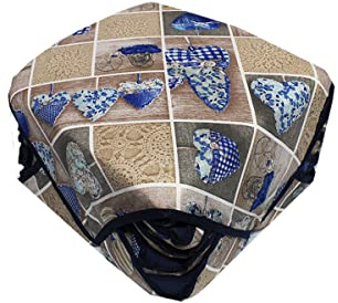 Russo Tessuti 6 Cuscini Sedie Coprisedia Imbottiti Cuore Allungato con Alette Vari Colori-Blu