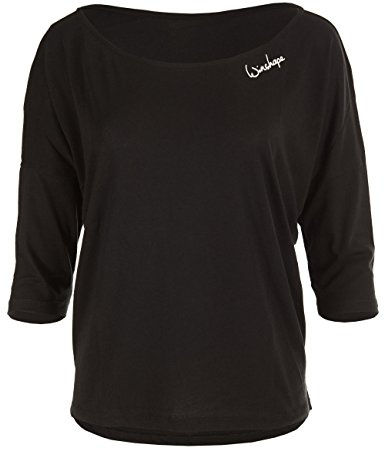 WINSHAPE Damen Ultra Leichtes Modal-3/4-arm Mcs001 3/4-arm Shirt, Schwarz, L EU