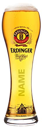 Erdinger Glas mit Gravur lizenziert Original Weißbierglas 0,5l - Männer Geschenk zum Vatertag Schriftart 2378