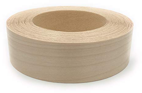 Edge Supply Birch 3 X 25 ft Roll, Wood Veneer Edge Banding Preglued, Iron on with Hot Melt Adhesive, Flexible Wood Tape Sanded to Perfection. Easy Application, Made in USA