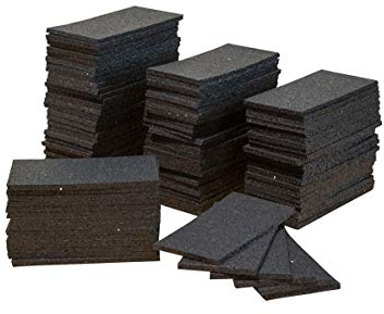 LASIPROFI - Anti-Rutsch-Pad | 100 Pads aus PU-gebundenem Gummigranulat, geprüft nach VDI-Richtlinien | Druckfestigkeit bis 300 Tonnen/m²; Größe: 200x100x8mm; Farbe: schwarz meliert