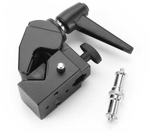 PHOCUS Super Clamp with Standard 5/8 Stud for Photography Studio Video Camera Lighting, Max Load 33lb /15kg, for Round Pipe and Flat Surface