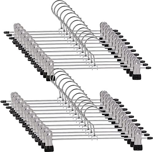 30cm Metall Hosenbügel Kleiderbügel,20 stück Kleiderbügel mit Anti-Rutsch Klammern für Hosen Röcke Socken Unterwäsche