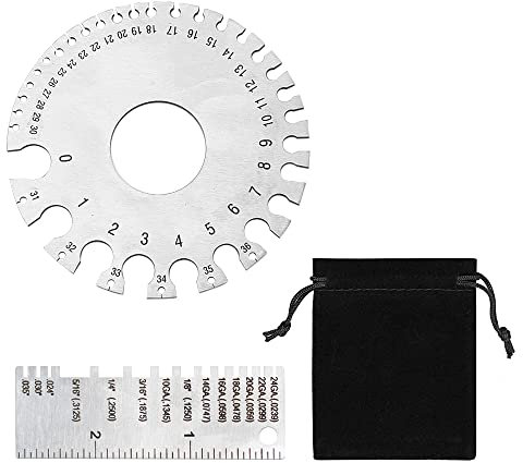 2 Pieces Wire Gauge Measurement Tool, Stainless Steel Thickness Gauges, Metal Sheet Thickness Gauge (Silver)