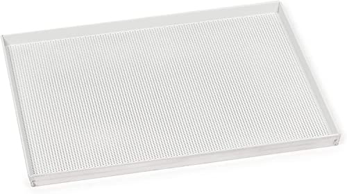 Bandeja de horno 40 x 30 aluminio perforado antiadherente recubrimiento Ceramicfood borde 2 cm para pan y pizza | Silicon-Tech