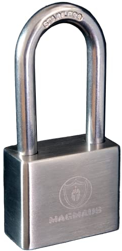 Magmaus® PDE/40 Candado de Acero Antioxidable Resistente a la Intemperie. Protección de Alta Seguridad. Candados para Puertas, Trasteros y Cobertizos