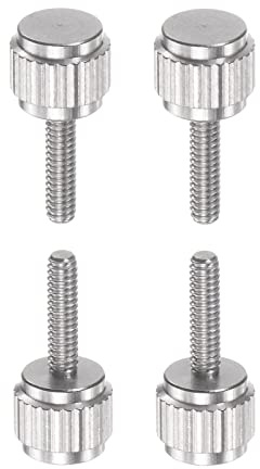HARFINGTON 4pcs Vernier Calipers Locking Screws M2x8mm Round Flat Head Knurled Thumb Knob Bolts