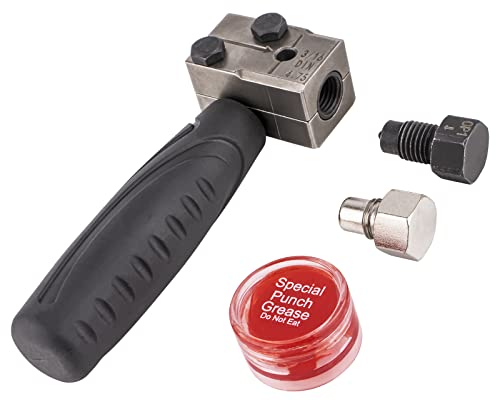 Amerbm Bördelgerät für Bremsleitungen DIN 4,75 mm,Universales Bördelwerkzeug Set für Kupfer, Aluminium & Stahlrohre - Inkl. Schmiermittel & Aufbewahrungskoffer,Für Kfz-Werkstatt & Hobby (3/16 Zoll)