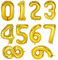 10 Pcs Number Balloon, Number 0-9 Foil Balloons 16 Inch Self Inflating Balloon Digital 0-9 Air Filled Helium Mylar Digit Balloons for Birthday Party Anniversary Celebration Decorations (Gold)