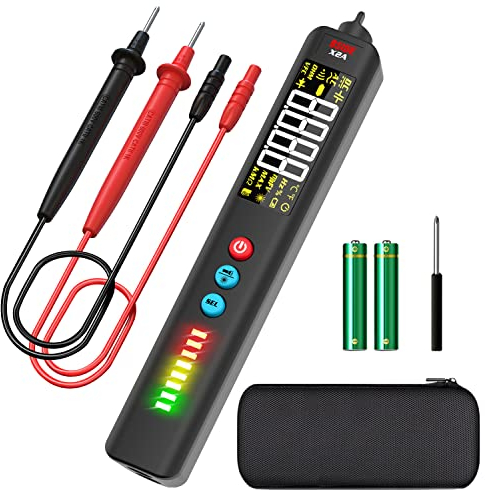 BSIDE Stylo Testeur de Tension Sans Contact Multimètre Automatique avec Grand Écran Laser Ligne Détecteur de Courant Électrique 6V-1000V Sensibilité Réglable Testeur de Continuité Sonore avec Étui