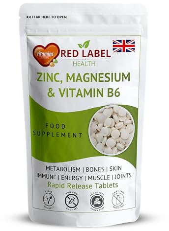 Zinc Magnesium and Vitamin B6 Tablets Supplements for Men & Women, Pack of 365 Tablets (1 Year Supply), High Strength Sleep Aid, Muscle Recovery, Better Sleep, UK