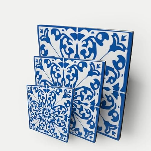 Stixl - Fliesenaufkleber, Fliesenfolie, Azulejo - transparent, sebstklebend, rückstandsfreientfernbar (20, 10 cm x10 cm)
