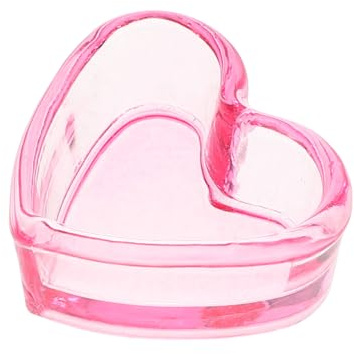 Gogogmee Nail Dappen Dish Heart Shaped Crystal Glass Nail Cup Manicure Brush Wash Cup for Acrylic Nails Art Glass Dish Decorative Dappen for Manicure Supply 1 Piece
