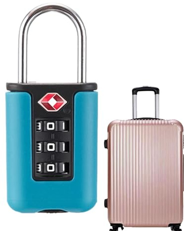 Lucchetto per valigia, approvato TSA, lucchetto con combinazione a 3 cifre, serratura a combinazione per bagagli riposizionabile, serrature da viaggio TSA per zaini, valigie, armadietti da palestra