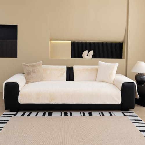 jianyana Sofa Cover,Velvet Sofa Cover,Soft,Non-Slip,Durable,Sofa Cushion,Suitable for 2 3 4 Seats,Warm and Breathable,Machine Washable,Suitable for Leather Sofas,Benches,90 x 210cm