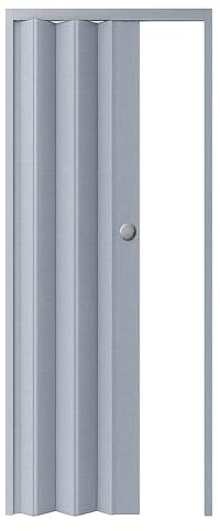 ESTO Porta a Soffietto con Serratura Chiave da Interno 84 x 215 cm Misura, Economy e Premium quality, Porta Scorrevole 6 Colori diversi Bianco, Noce, Ciliegio, Legno Scuro (Grigio Chiaro)