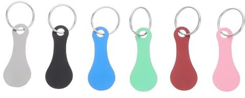 Jeton de Caddie Lot de 6 Compact en Acier Inoxydable Porte-clés | Accroche Clé Incluse, Format Portable et Léger, Usage pour Chariots D’achat, Design Épuré