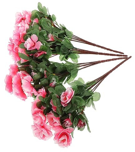 Veemoon Bouquet D'Azalée Artificielle 4 Pièces - Tiges Réalistes De Rhododendron pour Décoration De Mariage Et Salon - Faux Fleurs Élégantes en Tissu