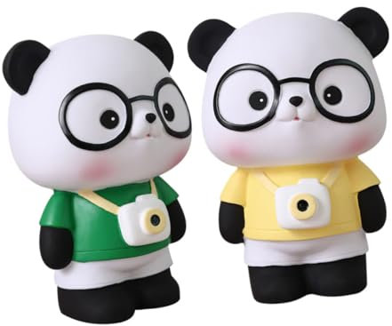 ibasenice 2stücke Pandaform Sparschwein Vinyl-münzbehälter Münzbox Sparschweine Sparschwein in Pandaform Entzückende Spardose Münzbank Panda-spardose Süße Spardosen in