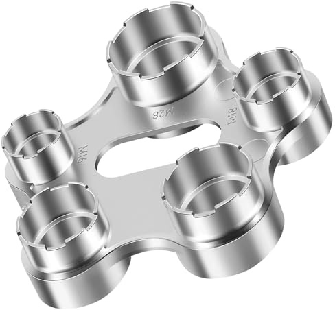 Luftsprudler Montageschlüssel, 10 Größen Universal Strahlregler Serviceschlüssel, Wasserhahn sieb Einsatz Belüfter Schlüssel Werkzeug für M16/M18/M20/M22/M24/M28, Zinklegierung