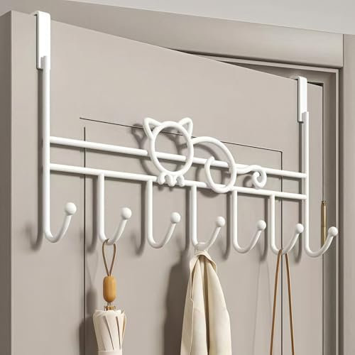 WBDXWB Over The Door Hook, Over Door Hanger for Coat, Towel, Bag, Robe (1 Pack, White)