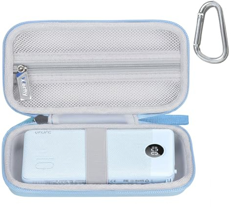 worfty Case for VRURC for VEGER for charmast Portable Power Bank Built-in Cables - Travel Protective Carrying Storage Bag (Case Only) (Blue)