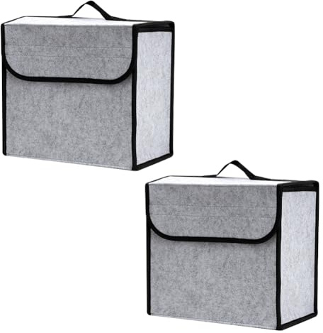 Auto Organizer Toolbag Kofferraum mit Klett Fixierung - 2 Stück Kofferraumtasche für Werkzeug & Autopflege - Filz Organizer Auto Zubehör