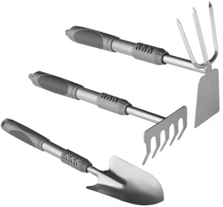 Milisten Ensemble de 3 de Jardinage Multifonctions Outils de Jardinage en Acier Inoxydable pour Plantation et Entretien des Plantes Poignée Confortable et Design Pratique